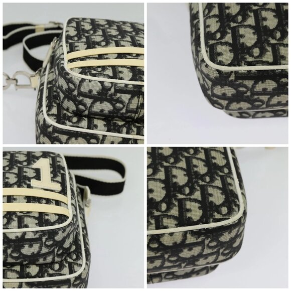 Christian Dior Trotter Canvas Shoulder Bag PVC Black Silver Auth BA5306 - Picture 14 of 16